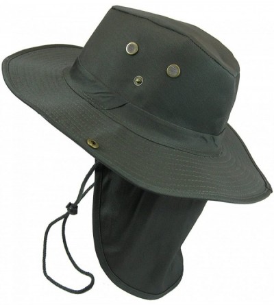 Sun Hats Boonie Bucket Hat Neck Flap Tactical Wide Brim Outdoor Military - Olive Green - C818COE68W5 $15.38
