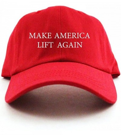 Baseball Caps Make America Lift Again Unstructured Dad Hat Cap - Red - CH12NZWJOXI $21.80