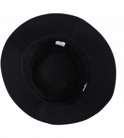 Bucket Hats Unisex Fashion Embroidered Bucket Hat Summer Fisherman Cap for Men Women - Leaf Black - C618SQZXXEX $13.10