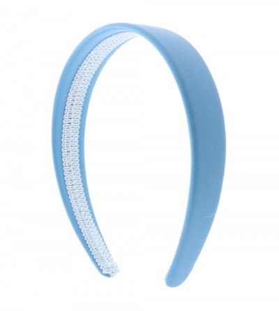 Headbands Light Blue 1 Inch Wide Leather Like Headband Solid Hair band for Women and Girls - Light Blue - CQ126NC88NV $8.35