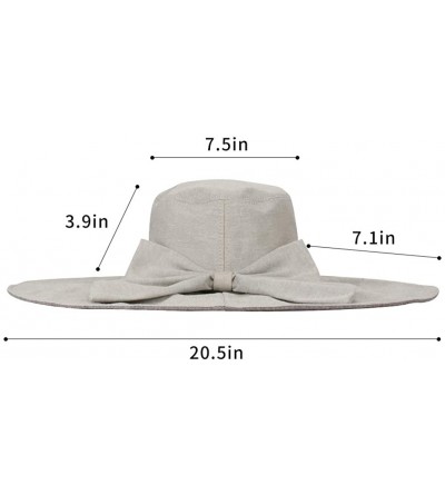 Sun Hats Womens Big Bowknot Beach Hats Wide Brim Hat Floppy Foldable Roll up Beach Cap Sun Hat UPF 50+ with Neck Cord - CE18O...